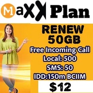 M1 Maxx Renew Ez $12 (50GB,FIC,Local:500m)