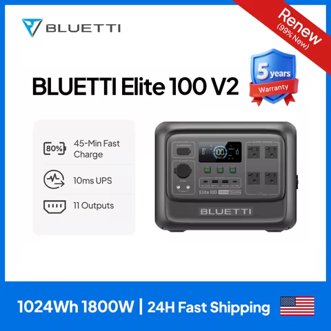 BLUETTI Elite 100 V2 Portable Power Station 1800W 1024Wh Solar Generator for Outdoor Camping Emergen
