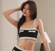 LUCA STUDIO_Tina crop top - เสื้อครอป สายเดี่ยว แต่งกระเป๋า กระดุมหัวใจ