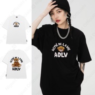 Local Brand Nigust N255 Loose Sleeve Round Neck T-shirt for Men and Women, Unisex ADLV Bear Loose T-