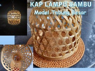 Kap Lampu Gantung Minimalis Bambu Model Tabung Besar Dekorasi Hias