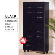 Black / White Tall Shoe Cabinet Tall Shoe Rack