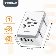 TESSAN Travel Adapter Universal with USB C International Plug Adapter Travel Adaptor with Type C