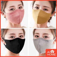 Adult men and women Adjustable Mask Fashion solid color cotton 3D mask for autumn and winter warm and dustproof thickened cold-proof three-dimensional cotton breathable winter cover full face  ​Mask Kain Cotton Face Mask Boleh Basuh Washable Reusable Dewa