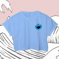 Blue Croptee cookie monster