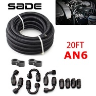 SADE 0+45+90+180 Degree AN6 6AN Oil Fuel Fittings Hose End Adaptor Kit Braided Oil Fuel Hose Line 6M