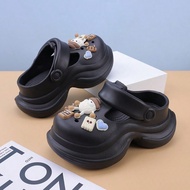 Fashionable Platform Women's Hollow Out Sandals, Thick Sole Increasers Non-Slip Beach Slippers For S