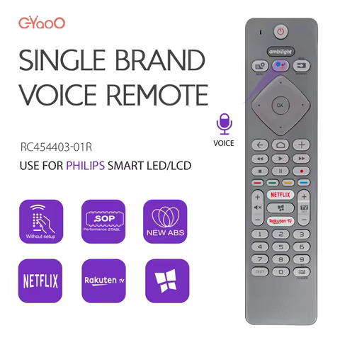 43PUS7354/12 Voice TV Remote control For Philips Ambilight FR 398GM10BEPHN0012PH NETFLIXRakuten Tv B