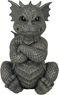 Ebros Gift Whimsical Garden Dragon Folding His Arms with Angry Face Figurine 10.25" H Cute Grumpy Ba
