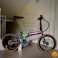 🌈 Crius Master 22” 𝗠𝗥𝗧/𝗕𝘂𝘀-𝗳𝗿𝗶𝗲𝗻𝗱𝗹𝘆 Shimano 9s 𝗟𝗶𝗴𝗵𝘁𝘄𝗲𝗶𝗴𝗵𝘁 Folding Bicycle Aurora Birdy 451 Dahon