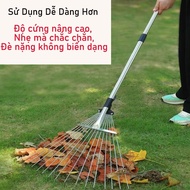 [Cheap HDG] Folding grass rake, steel broom leaf rake, 15 multi-purpose teeth, adjustable height, lo