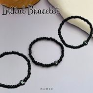 MONCE Initial Bracelet Black Initial Bracelet
