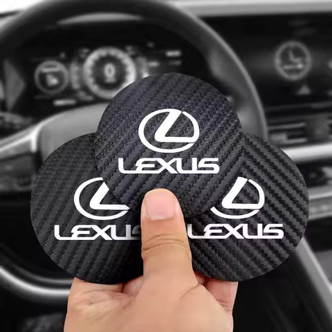 2Pcs Car Coasters Water Cup Mats Waterproof Slot Pads For Lexus IS250 IS220d NX300h RX450h IS300h Ct