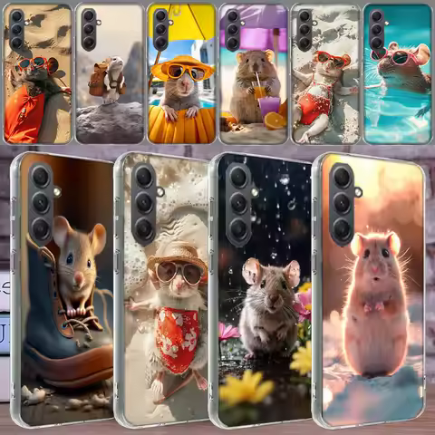 Cute Hamster Phone For Samsung A15 A25 A35 A55 A71 A51 Galaxy S9 S8 S10E A41 A31 A11 M12 M32 M30S M5