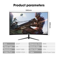 ▬㍿✐Viewplus 24 inch Curved Monitor 75HZ PC computer desktop Screen Schooling Homebase Work Gaming MH