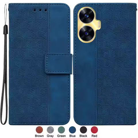 For Realme C55 6.72“ Case on Capa OPPO Realme C55 RMX3710 Realme C 55 Case Fashion Magnetic Geometri