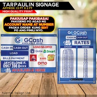 2pcs GCASH Business Tarpaulin | GCASH In/Out Tarpaulin Signage |  Load na Dito | Signage 1.5ft x 2ft