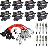 UF271 Square Ignition Coils and Spark Plugs & 748EE Wires Set, D581 Coil Pack Kits Compatible with G