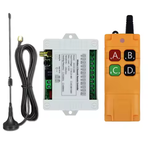 AC 100 110V 220V 4CH RF Wireless Remote Control Switch Radio Receiver With 2000M Long Distance Remot