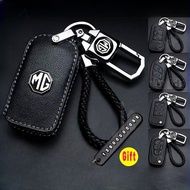 Cod high quality leather for MG key cover Remote key case with key holder fod Car Logo keychain Crea