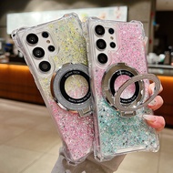 Gradient Bracket Holder Magnetic Case For Samsung Galaxy S24 S23 Plus S22 Ultra A13 A14 A15 A33 A34 