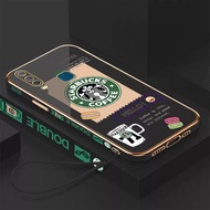 Plating Starbucks for Vivo Y17 Vivo Y15 Vivo Y12 Vivo Y12i Vivo Y11 2019 Vivo Y19 Vivo Y73S straight edge mobile phone case