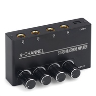 Headphone Amplifier 4 Channel 6.35MM Stereo Audio Amplifier,Mini Earphone Splitte
