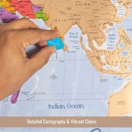 Scratch Off Map of The World with World Flags Premium Edition World Scratch Off Map with Outlined Ca