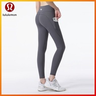 Lululemon nude yoga women's pants with side pockets elastic fitness Leggings ck619