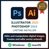 Photoshop Illustrator 2026 PS AI Windows Mac Lifetime Use Fast Delivery