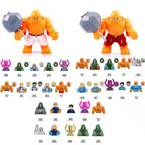 Marvel Legends Superhero Building Blocks Spider-Man Hulk Fantastic Four Kids' Toys Birthday Party Gi