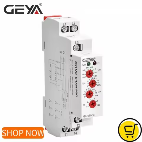 GEYA GRV8-04 05 06 08 Three Phase Voltage Control Relay Phase Sequence Phase Failure Over Voltage Un