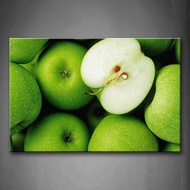 Green Apple Wall Art Painting The Picture Print On Canvas Food Wall Art canvass art with frame Artwo