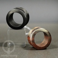 Handmade Ear tunnel piercing earrings made of Sono wood and charcoal wood.