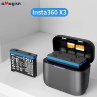 Insta360 X3 Battery Charger Fast Battery Charger Hub AMAGISN 全新快充雙電池智能充電盒 運動相機配件