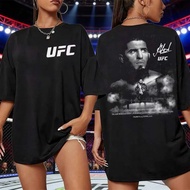 2026 UFC Islam Makhachev Baju-T Grafik Pertarungan Wanita Sukan Kapas Lengan Pendek Longgar Baju Kec