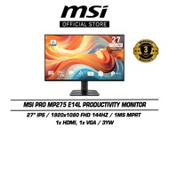 MSI PRO MP275 E14L Business & Productivity Monitor (27 Inch | FHD | IPS | 144Hz | 3Y)