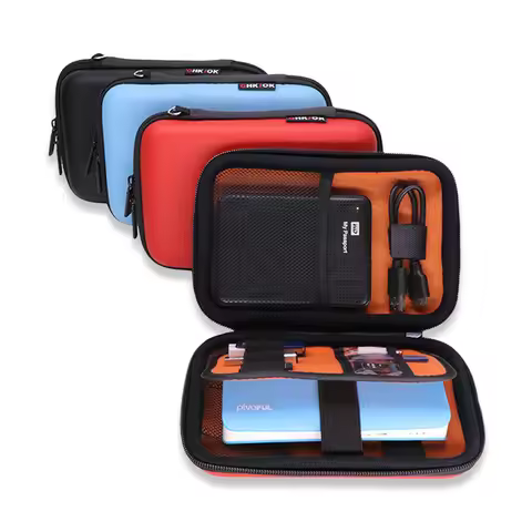Hard Drive Case Soft EVA Hard Shell Waterproof Shockproof Pouch For USB Cables SD Cards Digital Acce