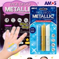 AMOS - 韓國 AMOS 閃粉繪臉彩蠟筆, 3色套裝 #FDM10B3-B《香港行貨》繪面畫臉畫面