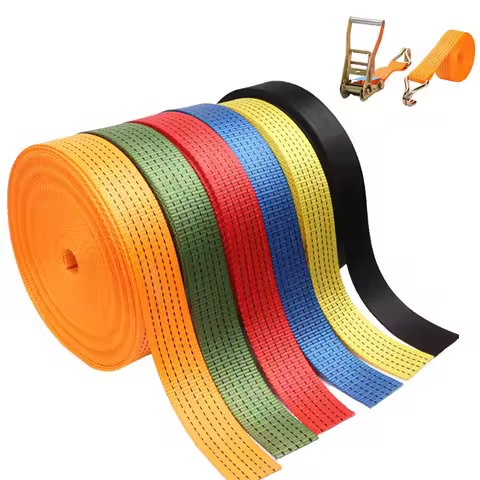 10 Meters Durable Webbing 25mm/38mm/50mm 1.2mm/1.6mm/1.8mm Thick Cargo Binding Belt Luggage Cross St