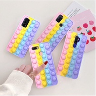 Realme C12/C15/C25 C112021/C20 8/8Pro 8(5G) Soft Pop It Bubble Cute Rainbow Silicone Case Cover