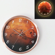 Minimalist Nordic Series LED Luminous Sound Control Wall Clock Mars Art Hot Sale Morden Home Living 