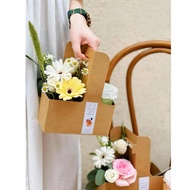 2-compartment kraft bag, flower arrangement paper box for drinks for flower shops, Hy Hy Store cafes