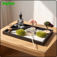 MagiDeal Tabletop Desktop Zen Garden Decorative Zen Garden with Buddha Premium Decor Luxury for Offi