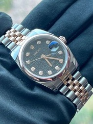 ROLEX 116201 黑電腦面石字珠帶 二手單錶