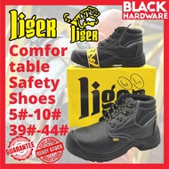 Black Hardware LIGER Leather Safety Work Shoe Men Kasut Keselamatan Footwear Low Cut Kulit Swiss Ham