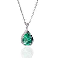 สร้อยคอ Swirl Emerald necklace 9K white gold