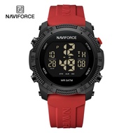 Naviforce นาฬิกาข้อมือผู้ชาย NF7104 หน้าปัดกลม สายซิลิโคน กันน้ำ ระบบดิจิตอล