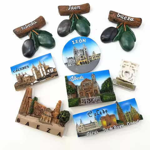 Europe Spain Ubeda Jaen Baeza Tourist Souvenirs 3D Refrigerator Magnetic Resin Fridge Magnet Decorat
