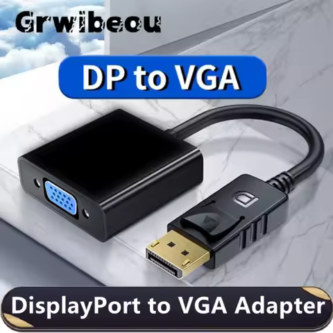 Grwibeou DP to VGA Adapter HD 1080P DisplayPort to VGA Converter DP Male to VGA Female Adapter For P